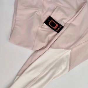 Gottex Interluxe 7/8 Leggings Color Block Ivory Pink Phone Pocket NWT Sz Small